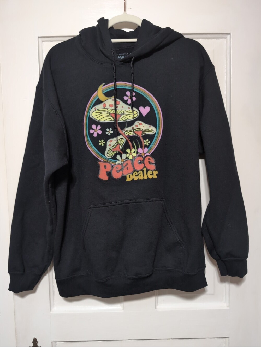Dravus Hoodie Black  Peace Dealer Pullover Pockets Mushroom Men's L(1537)C